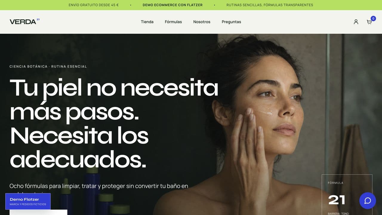 Widget de Flatzer cerrado en Magento