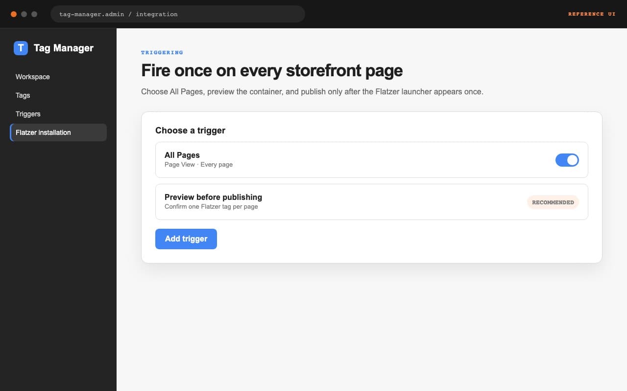 Referencia visual del activador All Pages en Google Tag Manager